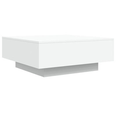 Coffee Table with LED Lights White 80x80x31 cm Payday Deals