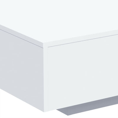 Coffee Table with LED Lights White 85x55x31 cm Payday Deals