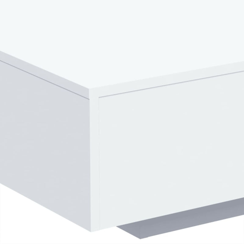 Coffee Table with LED Lights White 85x55x31 cm Payday Deals