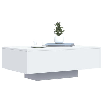 Coffee Table with LED Lights White 85x55x31 cm Payday Deals