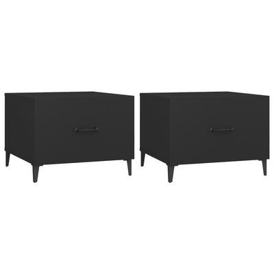 Coffee Table with Metal Legs 2 pcs Black 50x50x40 cm Payday Deals