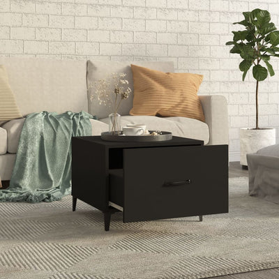 Coffee Table with Metal Legs 2 pcs Black 50x50x40 cm Payday Deals
