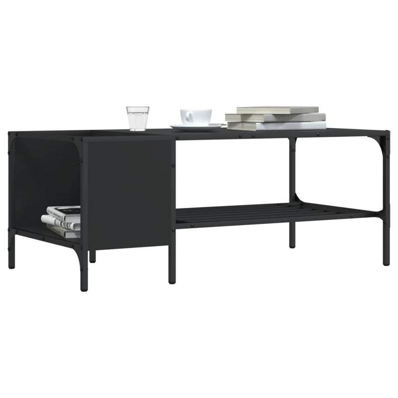 Coffee Table with Rack Black 100x51x40 cm Engineered Wood Payday Deals