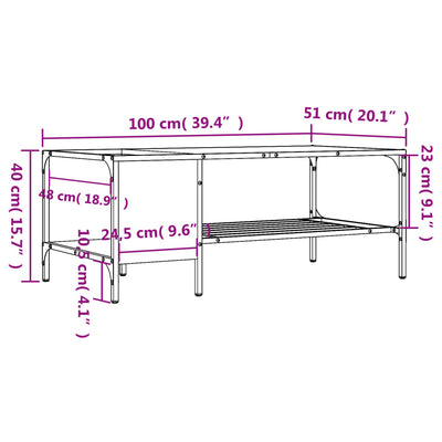 Coffee Table with Rack Black 100x51x40 cm Engineered Wood Payday Deals