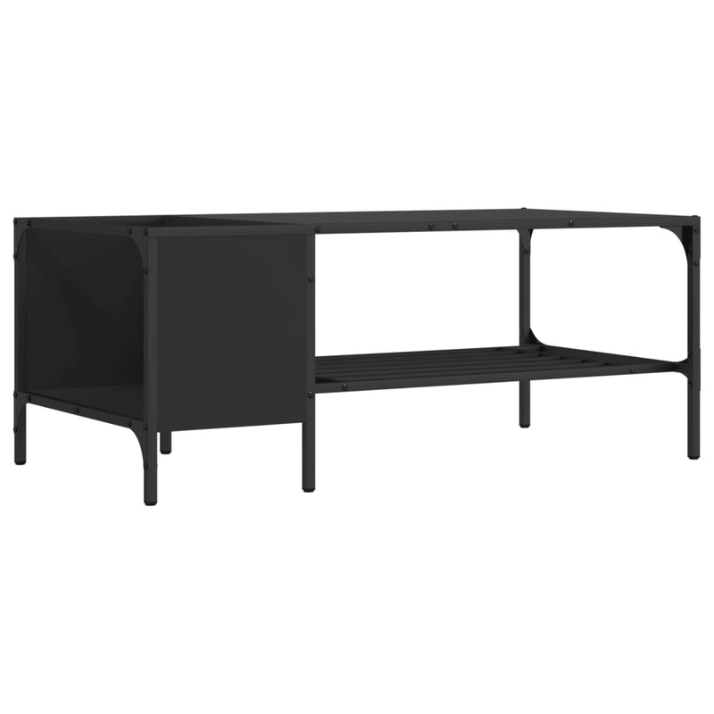 Coffee Table with Rack Black 100x51x40 cm Engineered Wood Payday Deals