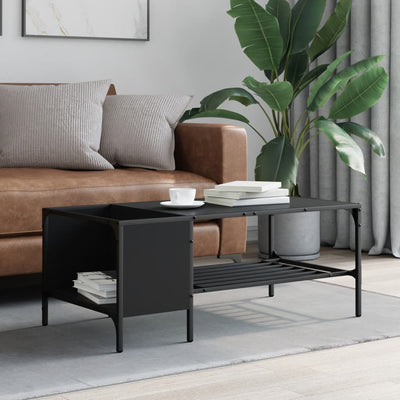 Coffee Table with Rack Black 100x51x40 cm Engineered Wood Payday Deals