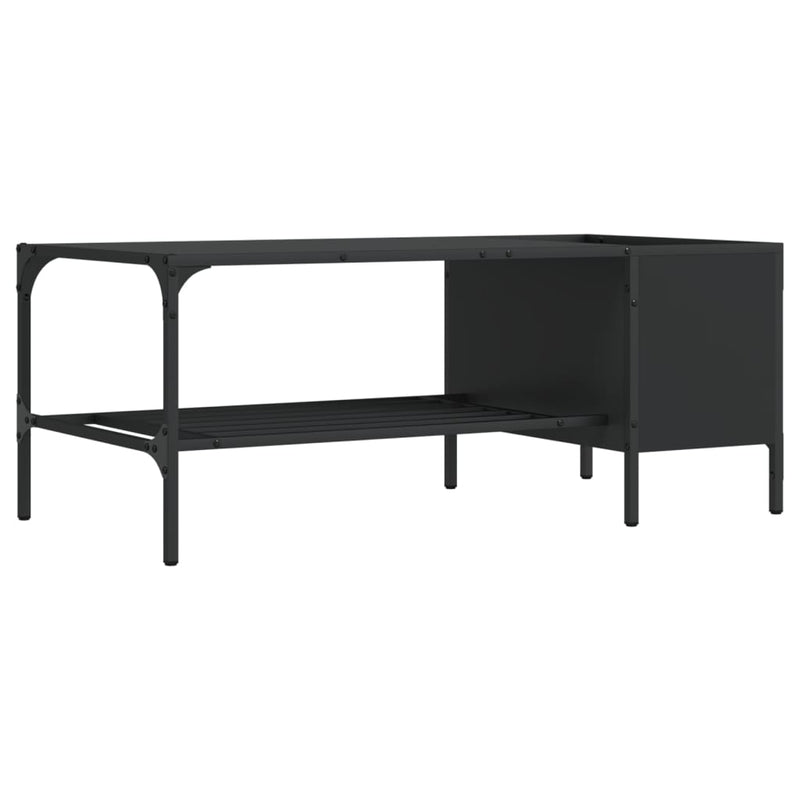 Coffee Table with Rack Black 100x51x40 cm Engineered Wood Payday Deals