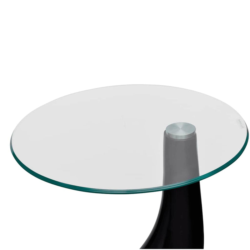 Coffee Table with Round Glass Top High Gloss Black Payday Deals
