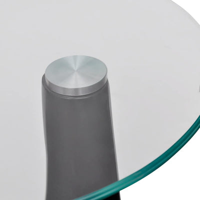 Coffee Table with Round Glass Top High Gloss Black Payday Deals