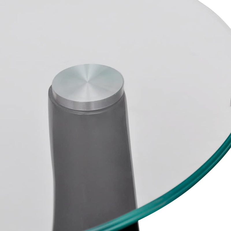 Coffee Table with Round Glass Top High Gloss Black Payday Deals