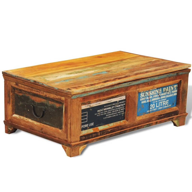 Coffee Table with Storage Vintage Reclaimed Wood Payday Deals
