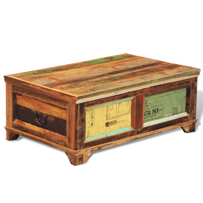 Coffee Table with Storage Vintage Reclaimed Wood Payday Deals