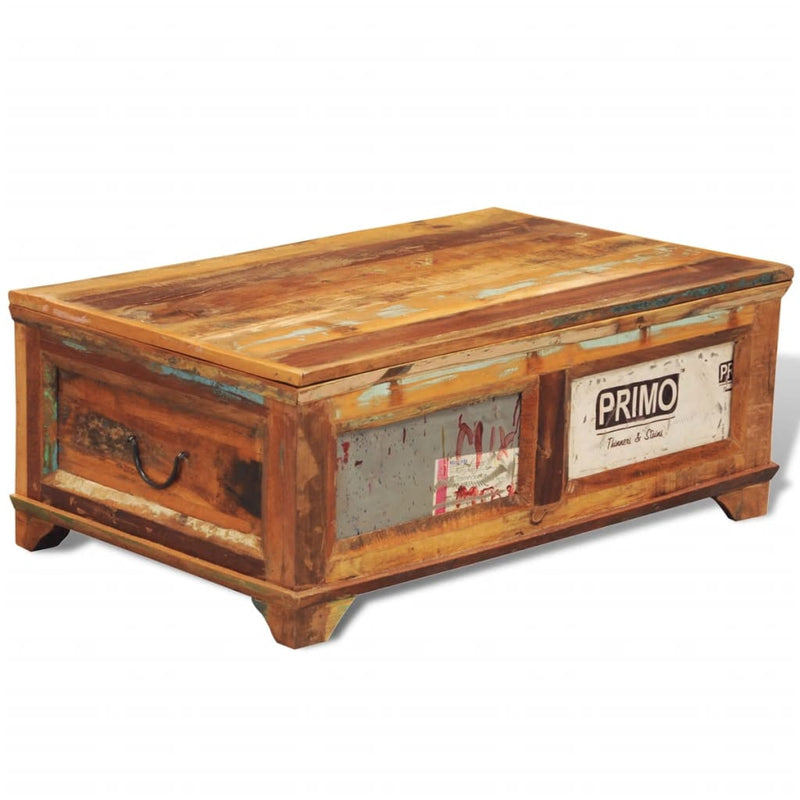 Coffee Table with Storage Vintage Reclaimed Wood Payday Deals