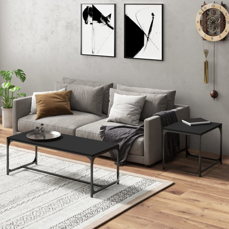 Coffee Tables 2 pcs Black Engineered Wood Payday Deals