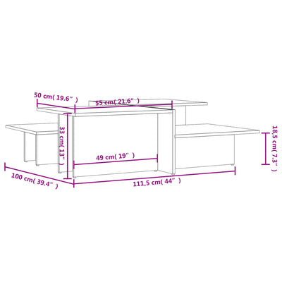 Coffee Tables 2 pcs Grey Engineered Wood Payday Deals