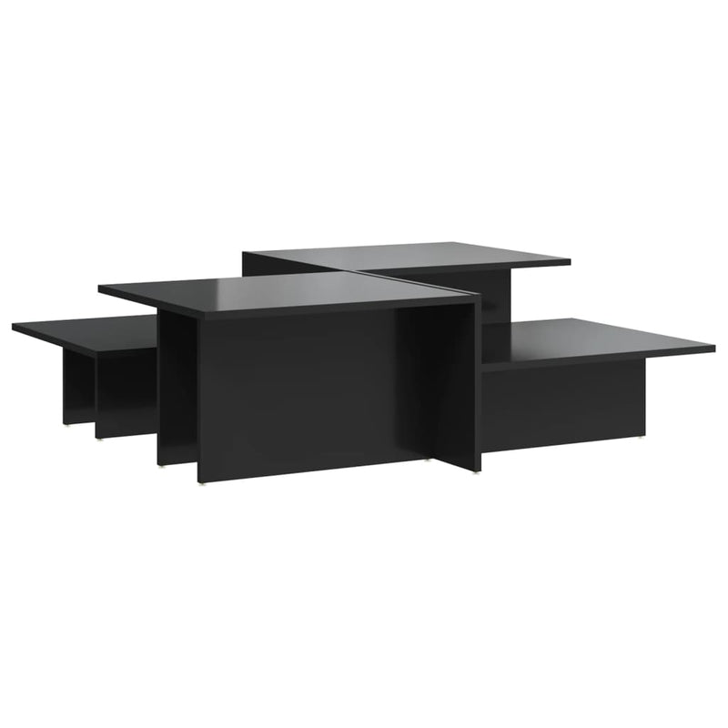 Coffee Tables 2 pcs High Gloss Black Engineered Wood Payday Deals