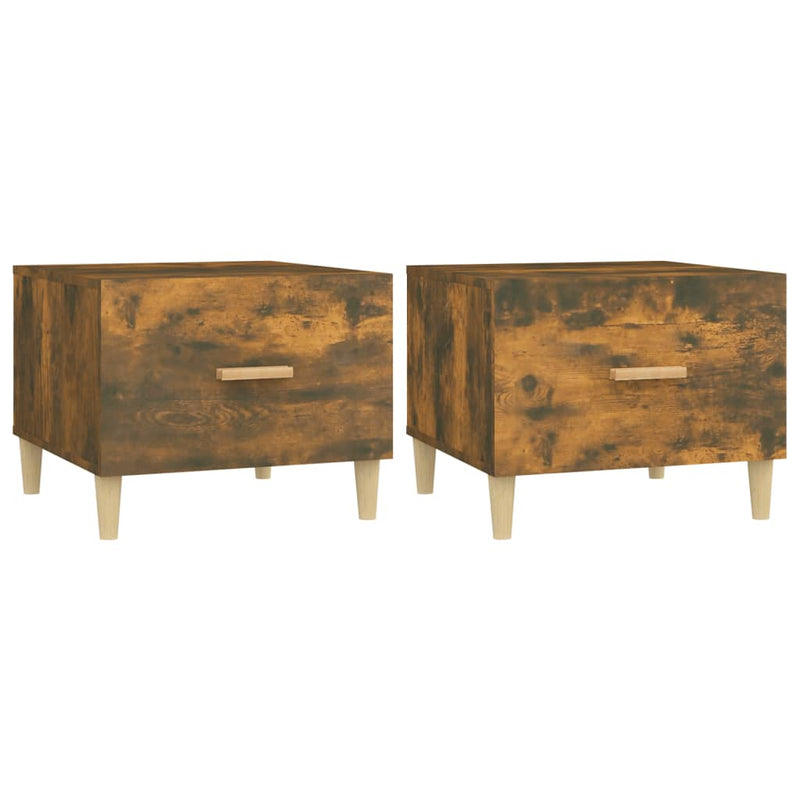 Coffee Tables 2 pcs Smoked Oak 50x50x40 cm Engineered Wood Payday Deals