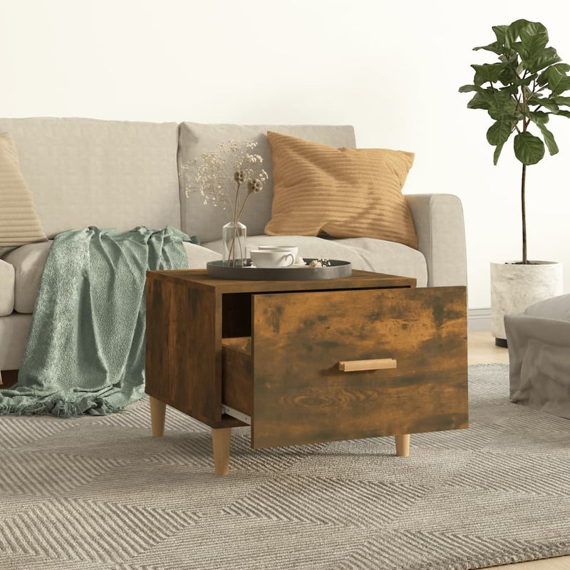 Coffee Tables 2 pcs Smoked Oak 50x50x40 cm Engineered Wood Payday Deals