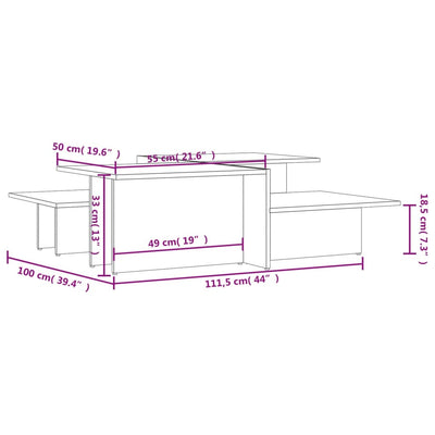 Coffee Tables 2 pcs Sonoma Oak and White Engineered Wood Payday Deals