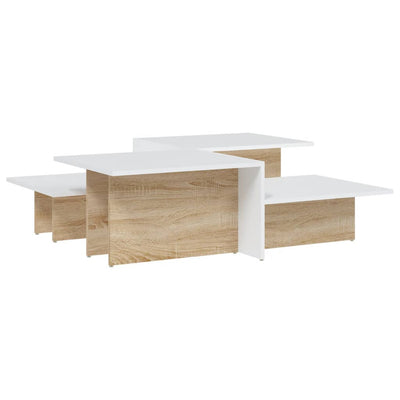 Coffee Tables 2 pcs Sonoma Oak and White Engineered Wood Payday Deals