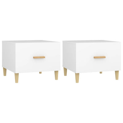 Coffee Tables 2 pcs White 50x50x40 cm Engineered Wood Payday Deals