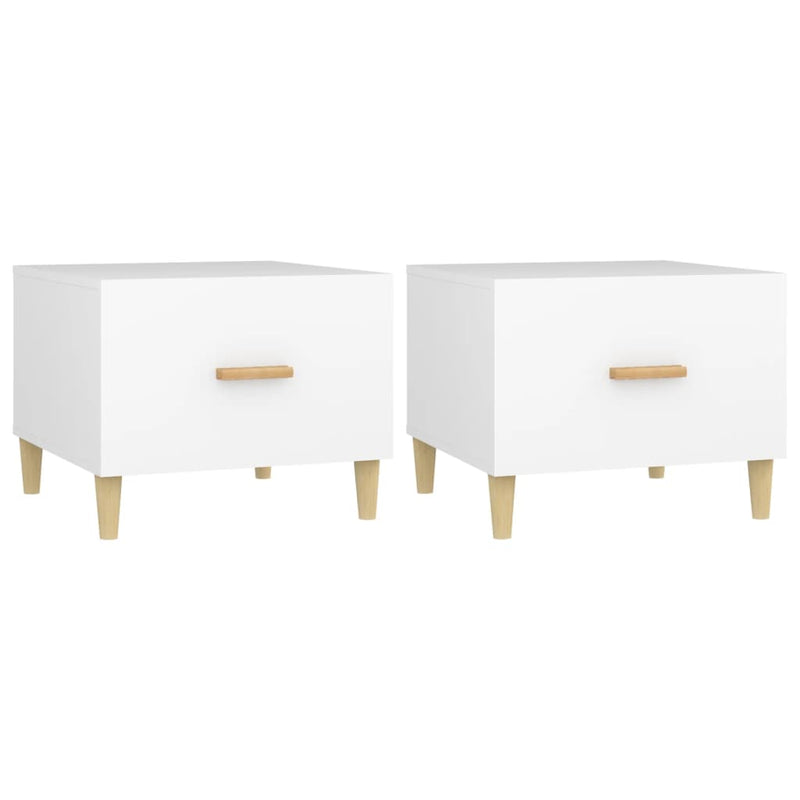 Coffee Tables 2 pcs White 50x50x40 cm Engineered Wood Payday Deals