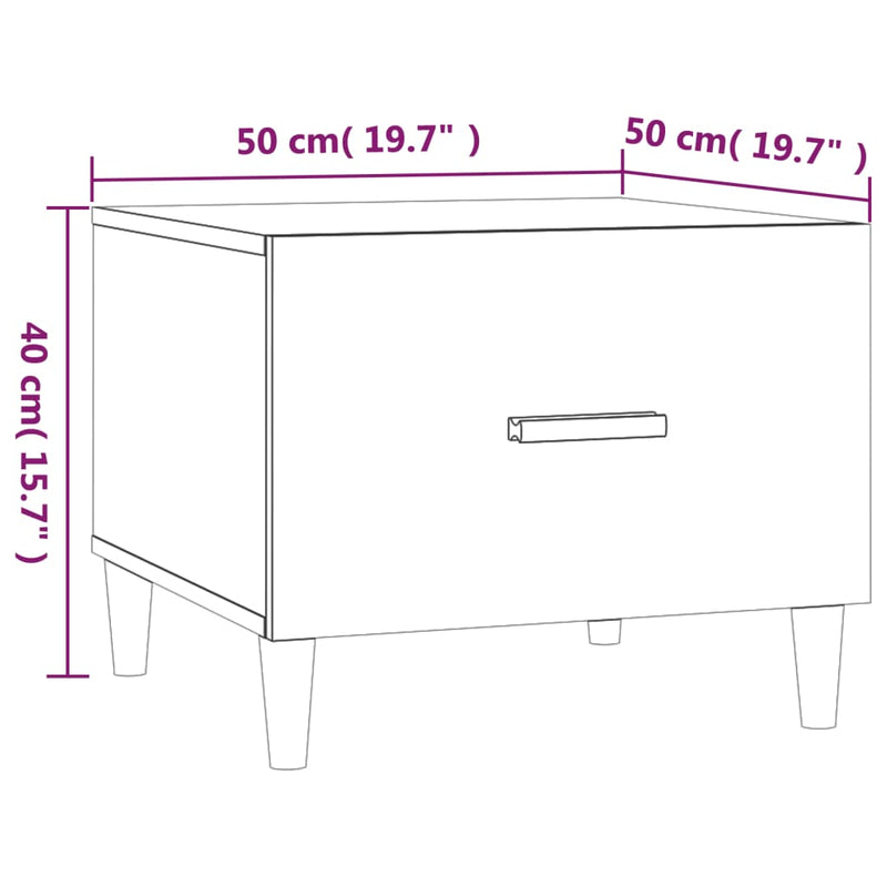 Coffee Tables 2 pcs White 50x50x40 cm Engineered Wood Payday Deals
