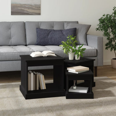 Coffee Tables 3 pcs Black Engineered Wood Payday Deals