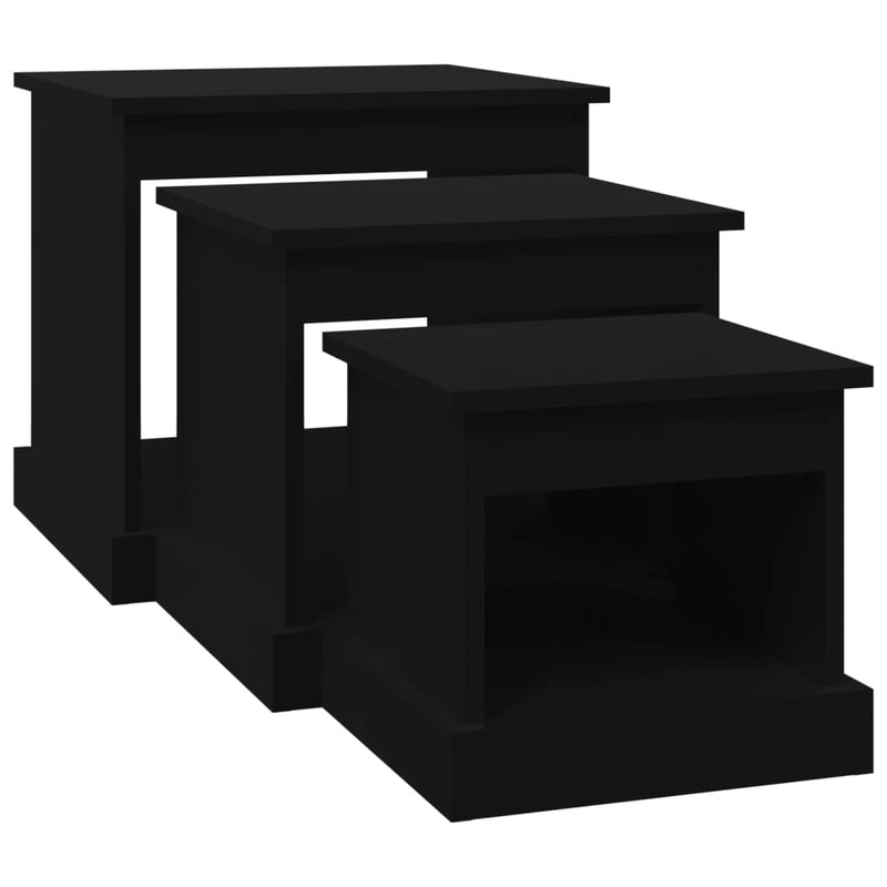 Coffee Tables 3 pcs Black Engineered Wood Payday Deals