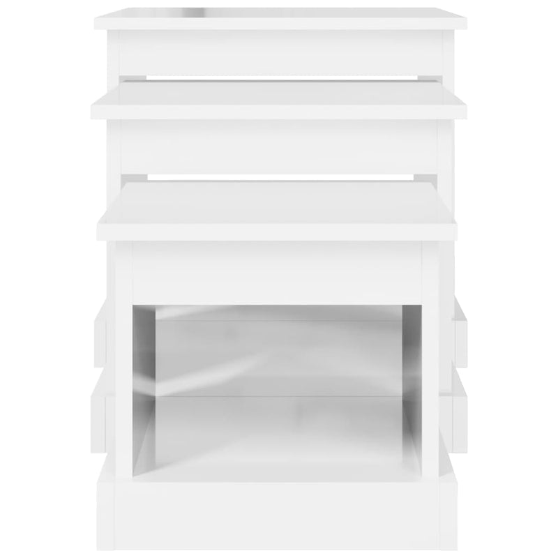 Coffee Tables 3 pcs High Gloss White Engineered Wood Payday Deals