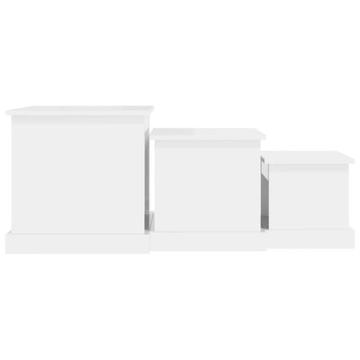 Coffee Tables 3 pcs High Gloss White Engineered Wood Payday Deals