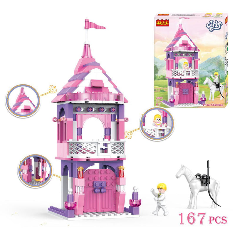 Cogo Girls Building Blocks Princess Tower Prince Charming 167pcs Payday Deals