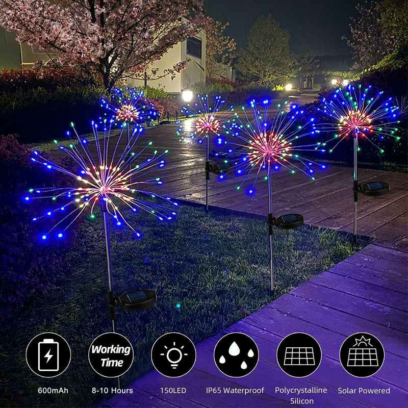 Colourful Fireworks 120 LED Fairy String Lights Starburst Solar Xmas Garden Night Lamp Hot NEW Payday Deals