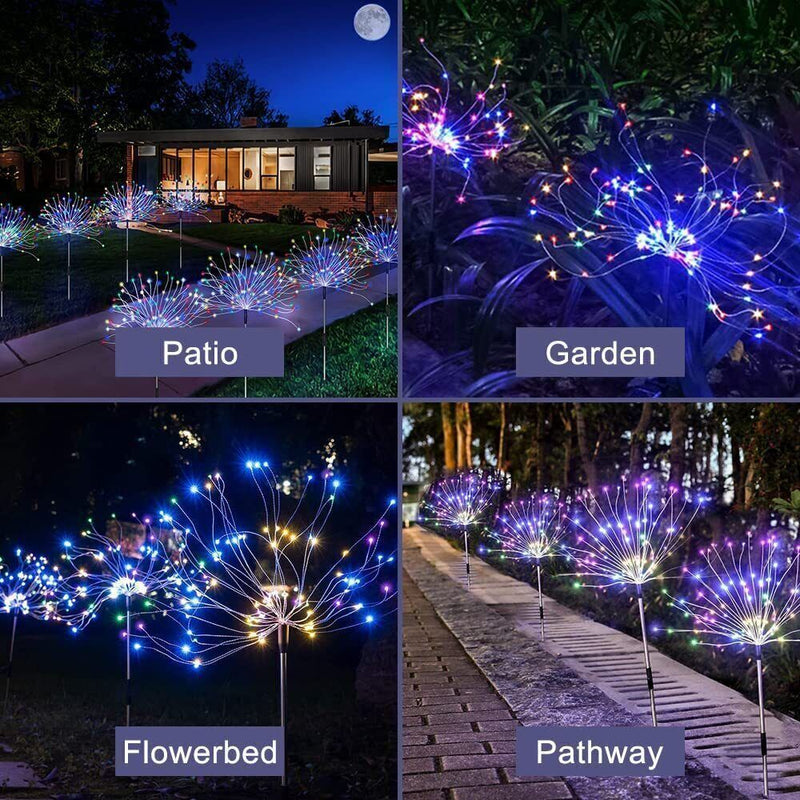 Colourful Fireworks 150 LED Fairy String Lights Starburst Solar Xmas Garden Night Lamp Hot NEW Payday Deals