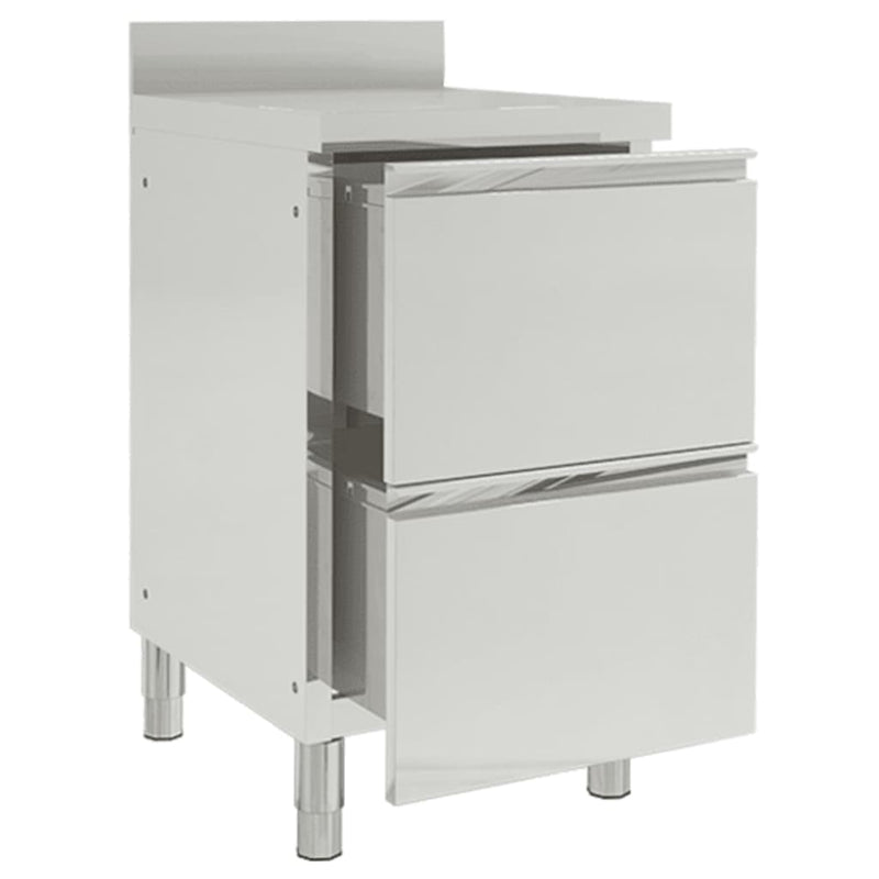 Commercial Kitchen Cabinet with 2 Drawers Stainless Steel Payday Deals