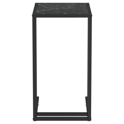 Computer Side Table Black Marble 50x35x65 cm Tempered Glass Payday Deals