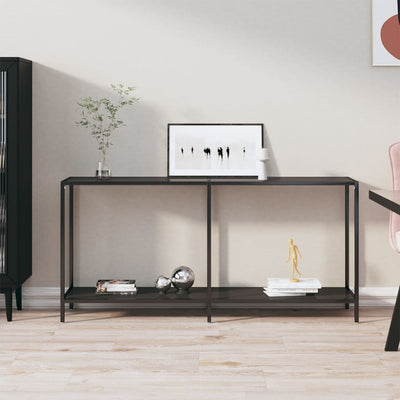 Console Table Black 160x35x75.5 cm Tempered Glass Payday Deals