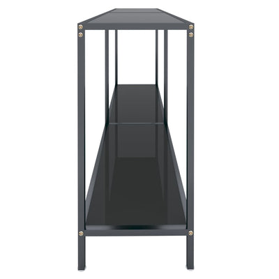 Console Table Black 160x35x75.5 cm Tempered Glass Payday Deals