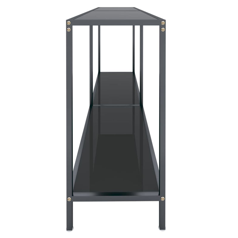 Console Table Black 160x35x75.5 cm Tempered Glass Payday Deals
