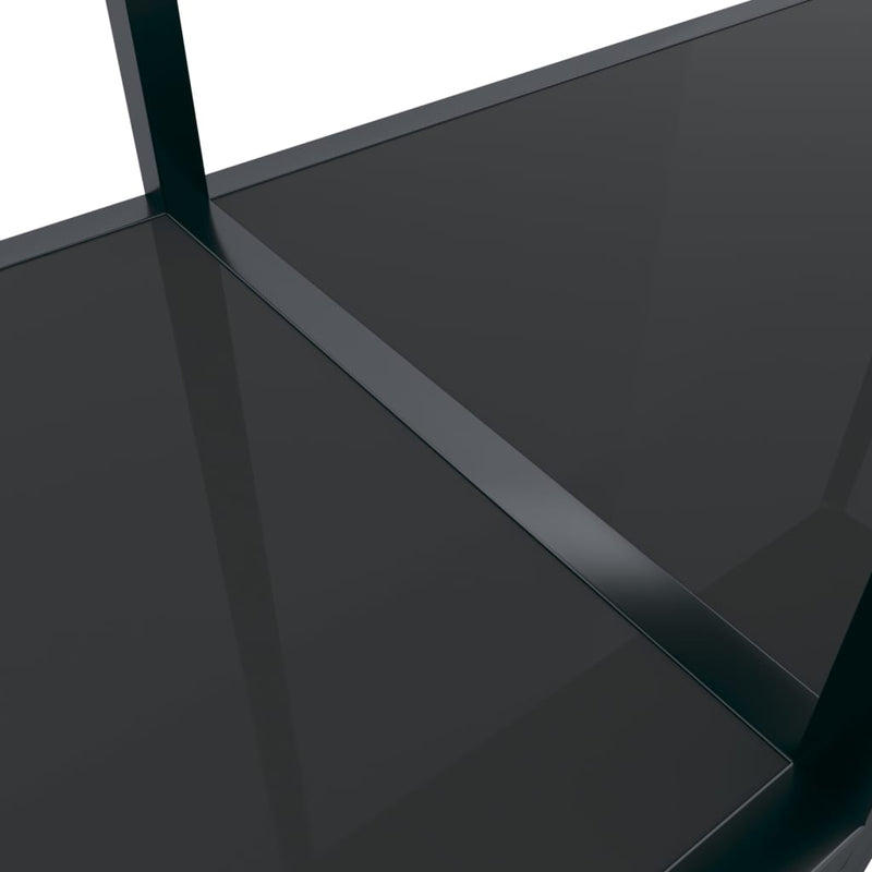 Console Table Black 160x35x75.5 cm Tempered Glass Payday Deals