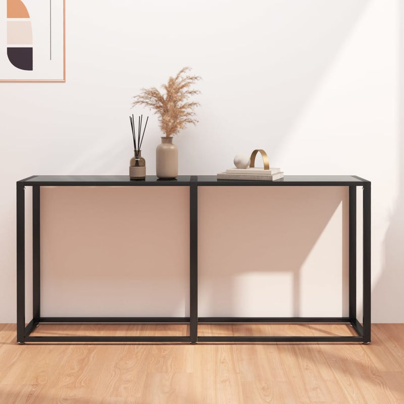 Console Table Black 160x35x75.5cm Tempered Glass Payday Deals