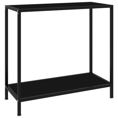 Console Table Black 80x35x75 cm Tempered Glass Payday Deals