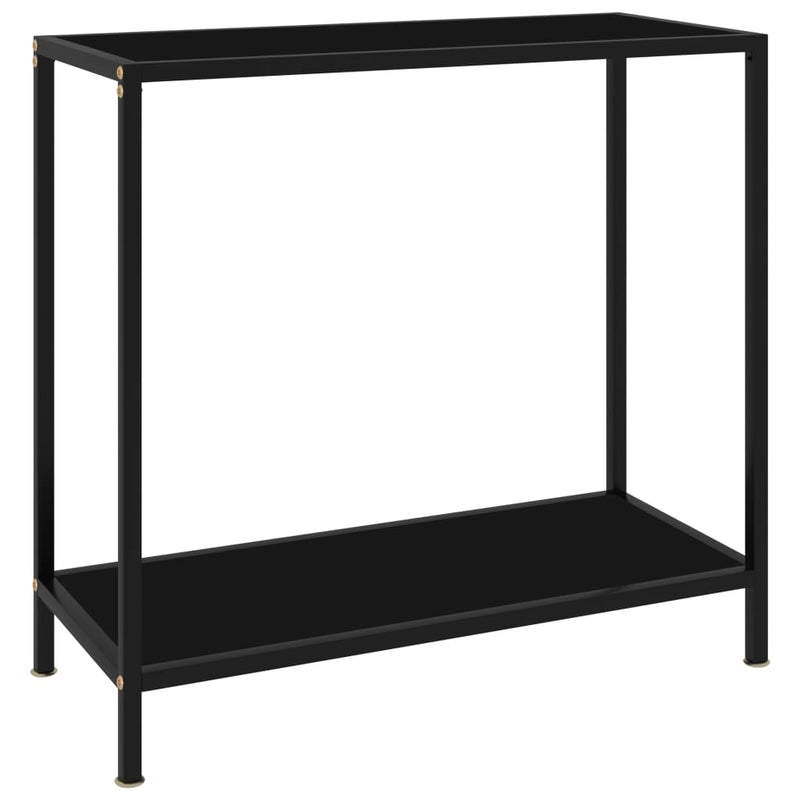 Console Table Black 80x35x75 cm Tempered Glass Payday Deals
