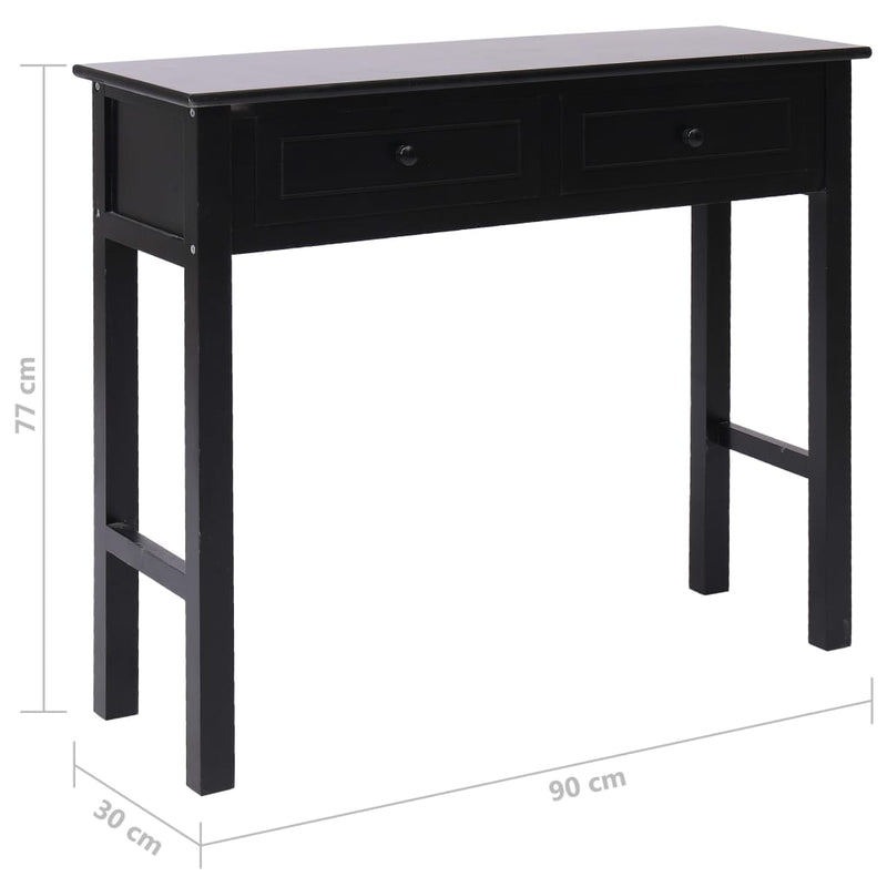 Console Table Black 90x30x77 cm Wood Payday Deals