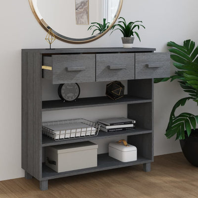 Console Table Dark Grey 90x35x90 cm Solid Wood Pine Payday Deals