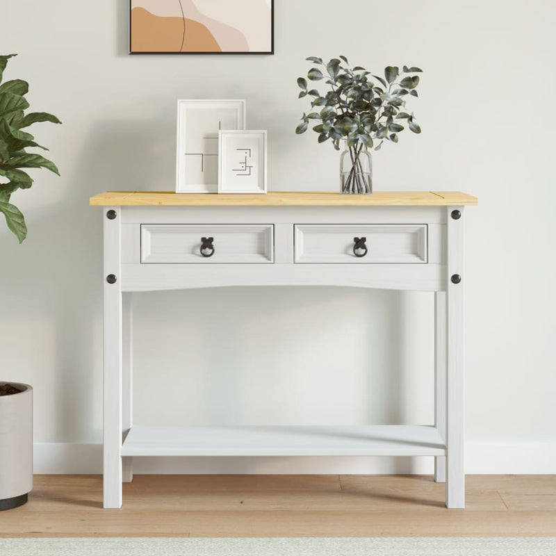 Console Table Mexican Pine Corona Range White 90x34.5x73 cm Payday Deals