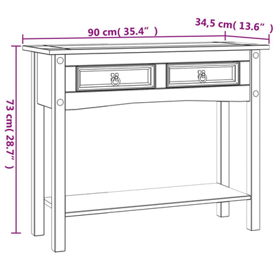 Console Table Mexican Pine Corona Range White 90x34.5x73 cm Payday Deals