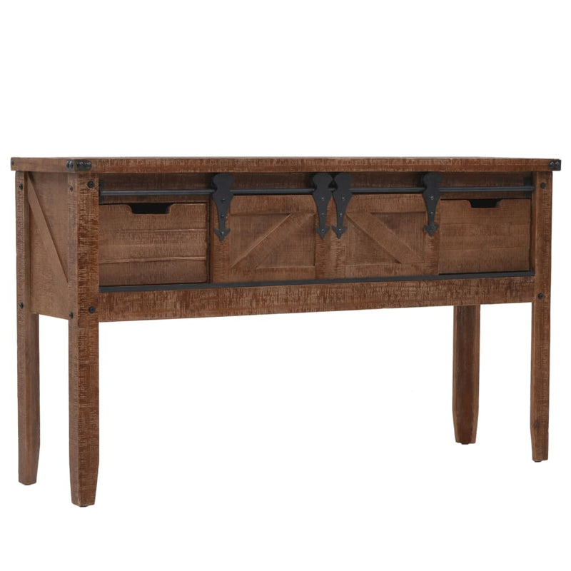 Console Table Solid Fir Wood 131x35.5x75 cm Brown Payday Deals