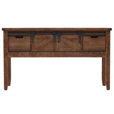 Console Table Solid Fir Wood 131x35.5x75 cm Brown Payday Deals