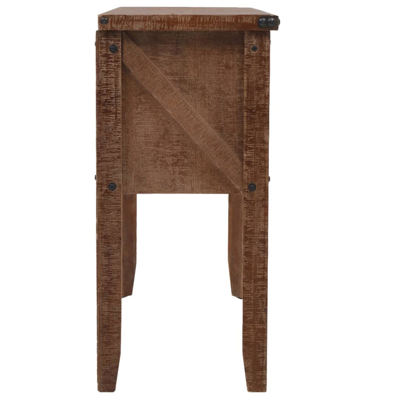 Console Table Solid Fir Wood 131x35.5x75 cm Brown Payday Deals